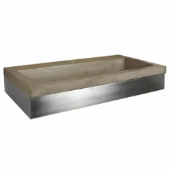 Native Trails 36" Zaca Vanity Base with NativeStone Trough Sink in Earth, VNS36S-NSL3619-E