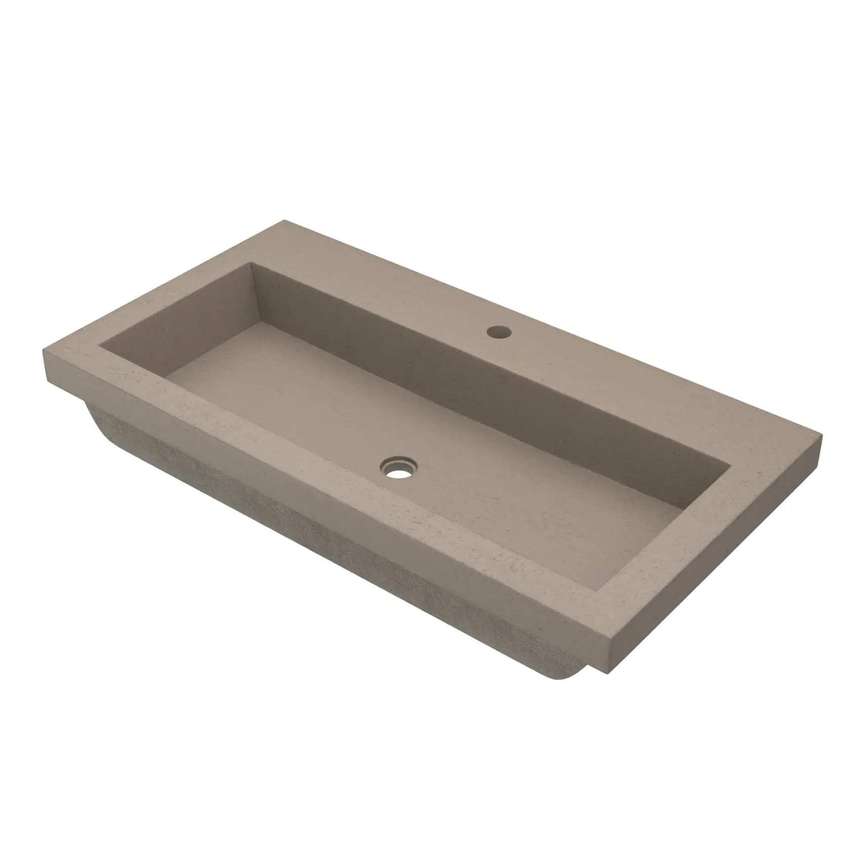 Native Trails 36" Zaca Vanity Base with NativeStone Trough Sink in Earth, VNS36S-NSL3619-E