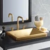 Native Trails Amara 20" x 14" Rectangle Fireclay Bathroom Sink, Matte Gold, PML2014-G