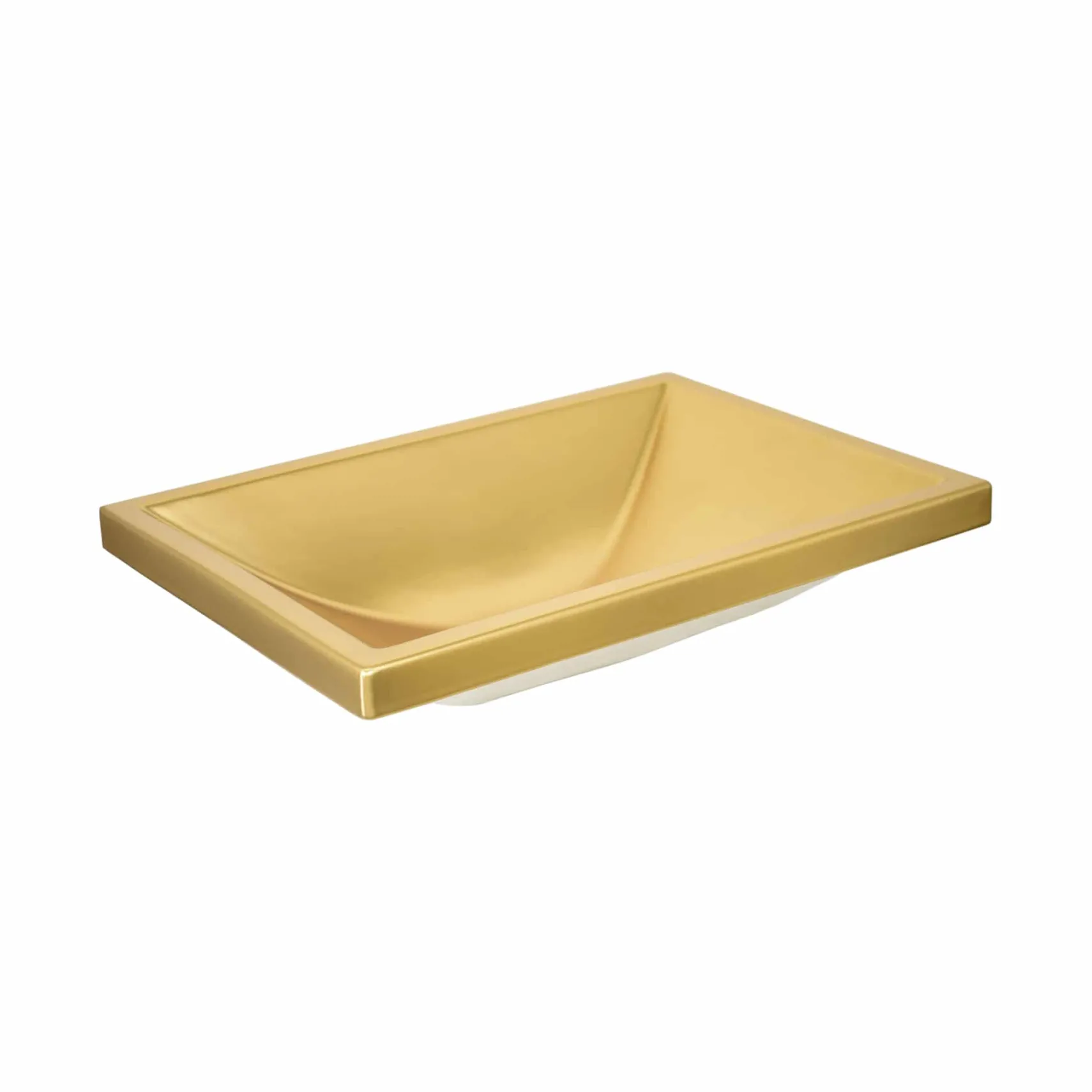 Native Trails Amara 20" x 14" Rectangle Fireclay Bathroom Sink, Matte Gold, PML2014-G