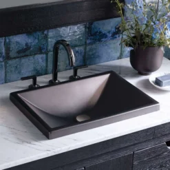 Native Trails Amara 20" x 14" Rectangle Fireclay Bathroom Sink, Gunmetal, PML2014-M