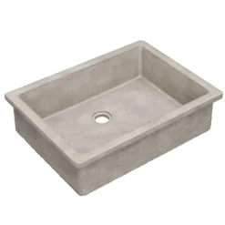 Native Trails Anacapa 21" x 15.5" Rectangle Undermount NativeStone Concrete ADA Bathroom Sink, Ash, NSL2116-A