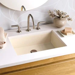 Native Trails Anacapa 21" x 15.5" Rectangle Undermount NativeStone Concrete ADA Bathroom Sink, Sand, NSL2116-D