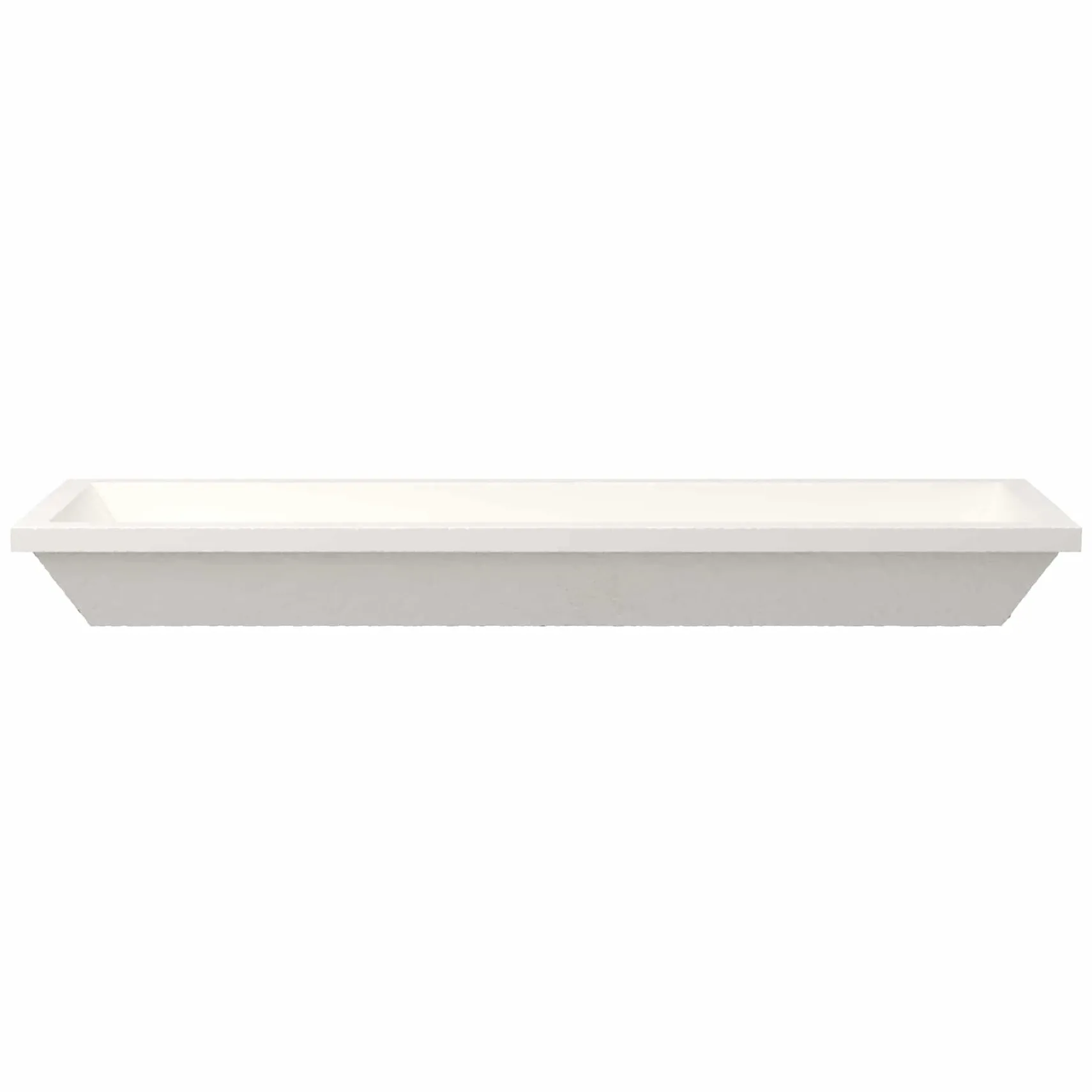 Native Trails Arcata 49" x 15" Rectangle Undermount NativeStone Concrete Bathroom Sink, Pearl, NSL4915-P