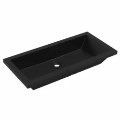Native Trails Arcata 31" x 15" Rectangle Undermount NativeStone Concrete Bathroom Sink, Charcoal, NSL3115-C