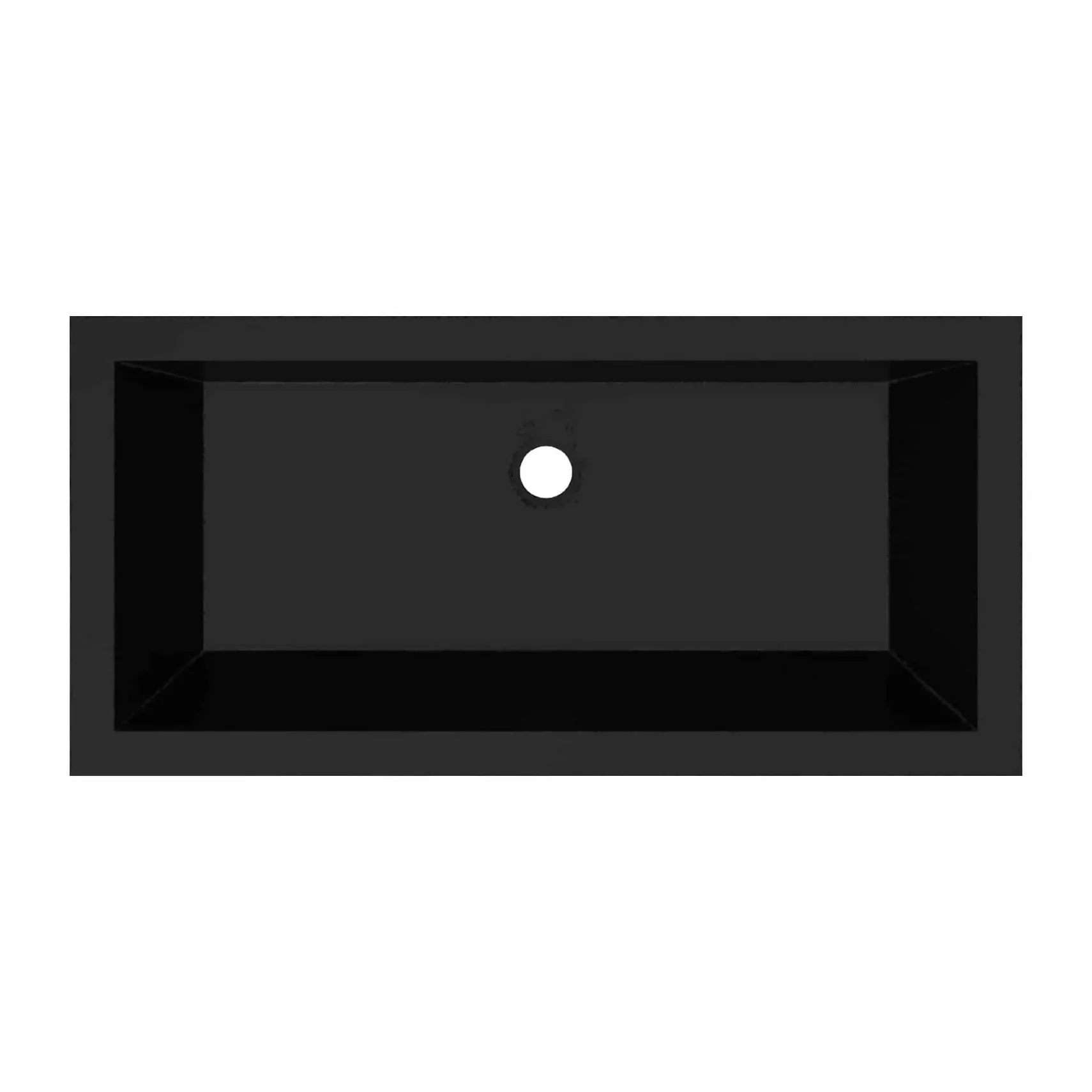 Native Trails Arcata 31" x 15" Rectangle Undermount NativeStone Concrete Bathroom Sink, Charcoal, NSL3115-C