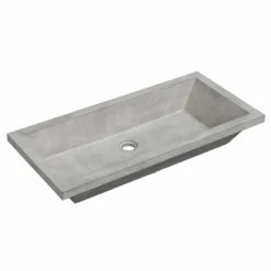 Native Trails Arcata 31" x 15" Rectangle Undermount NativeStone Concrete Bathroom Sink, Ash, NSL3115-A