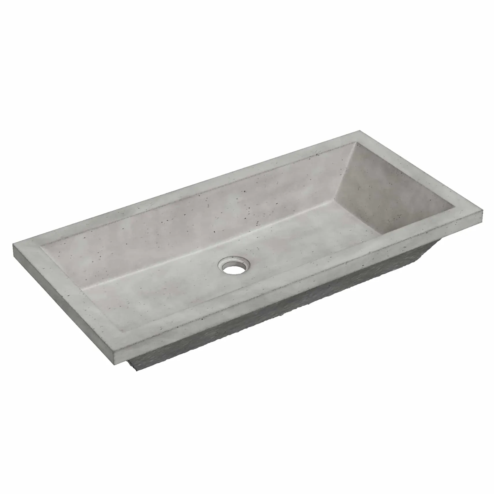 Native Trails Arcata 31" x 15" Rectangle Undermount NativeStone Concrete Bathroom Sink, Ash, NSL3115-A
