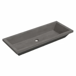 Native Trails Arcata 37" x 15" Rectangle Undermount NativeStone Concrete Bathroom Sink, Slate, NSL3715-S