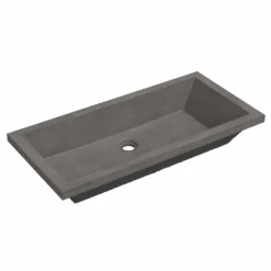 Native Trails Arcata 31" x 15" Rectangle Undermount NativeStone Concrete Bathroom Sink, Slate, NSL3115-S