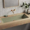Native Trails Arcata 37" x 15" Rectangle Undermount NativeStone Concrete Bathroom Sink, Sage, NSL3715-G