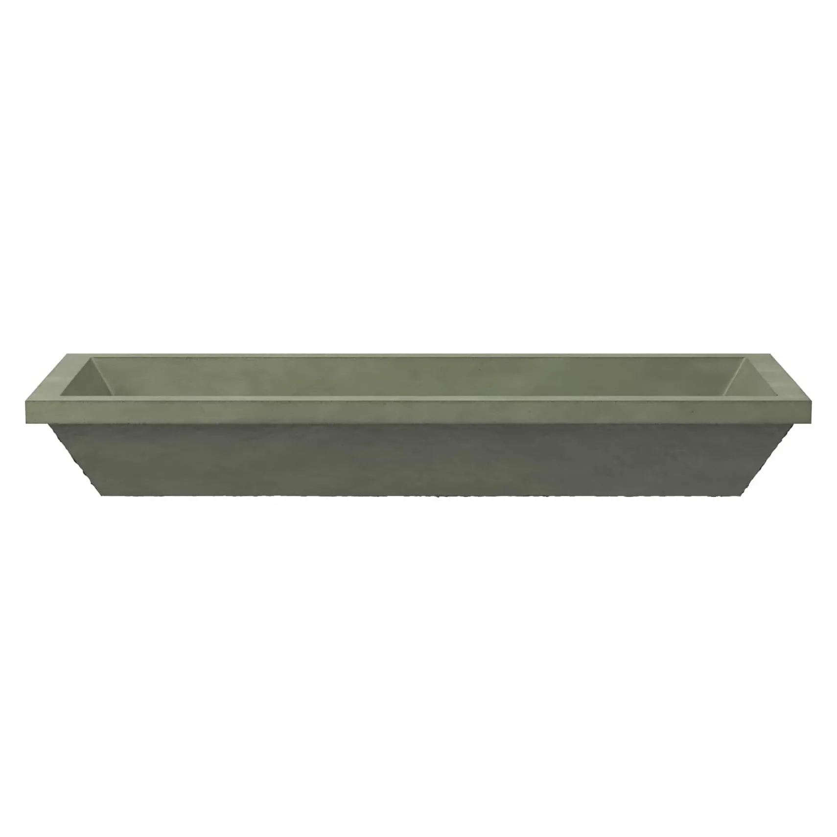 Native Trails Arcata 37" x 15" Rectangle Undermount NativeStone Concrete Bathroom Sink, Sage, NSL3715-G