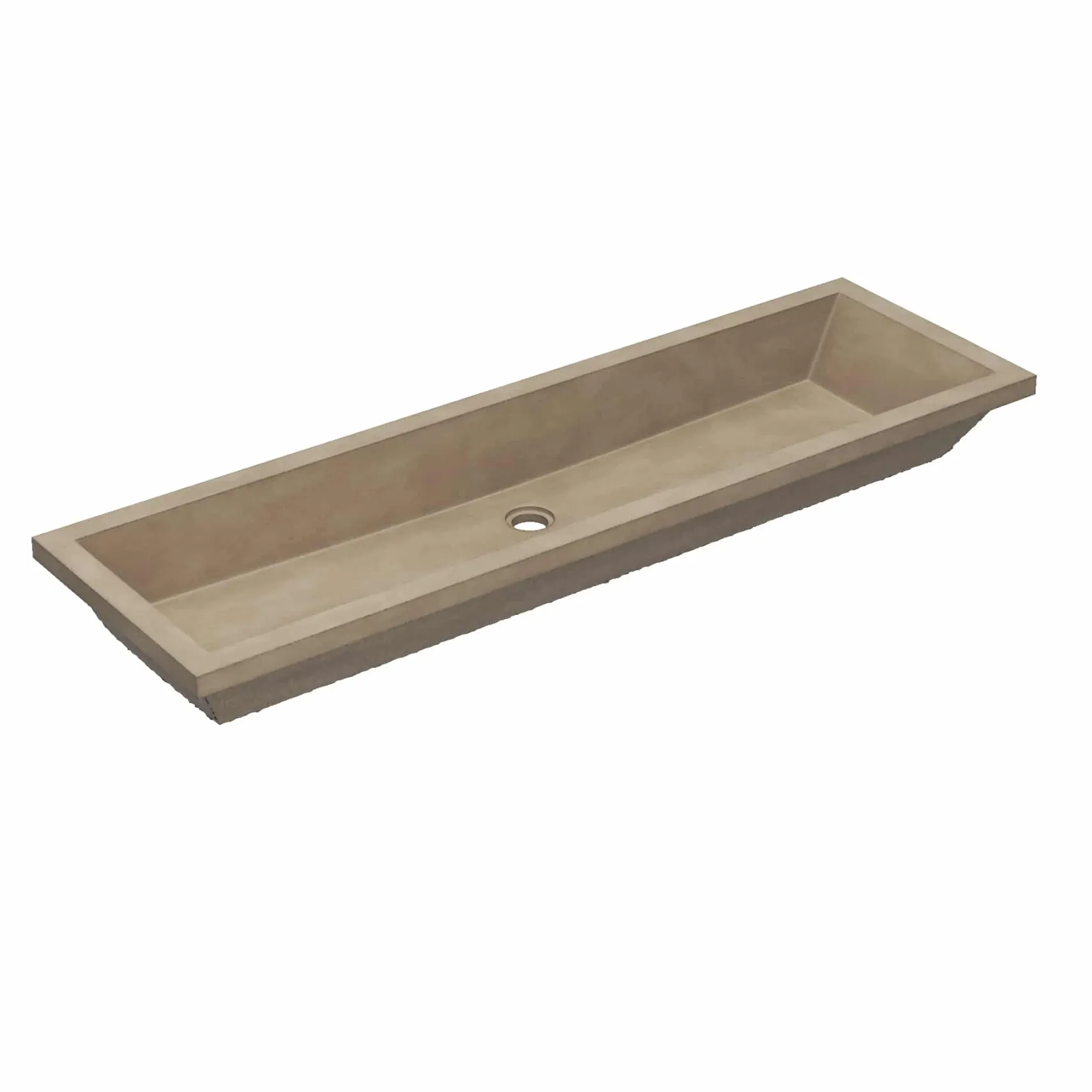 Native Trails Arcata 49" x 15" Rectangle Undermount NativeStone Concrete Bathroom Sink, Earth, NSL4915-E