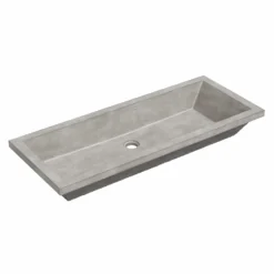Native Trails Arcata 37" x 15" Rectangle Undermount NativeStone Concrete Bathroom Sink, Ash, NSL3715-A