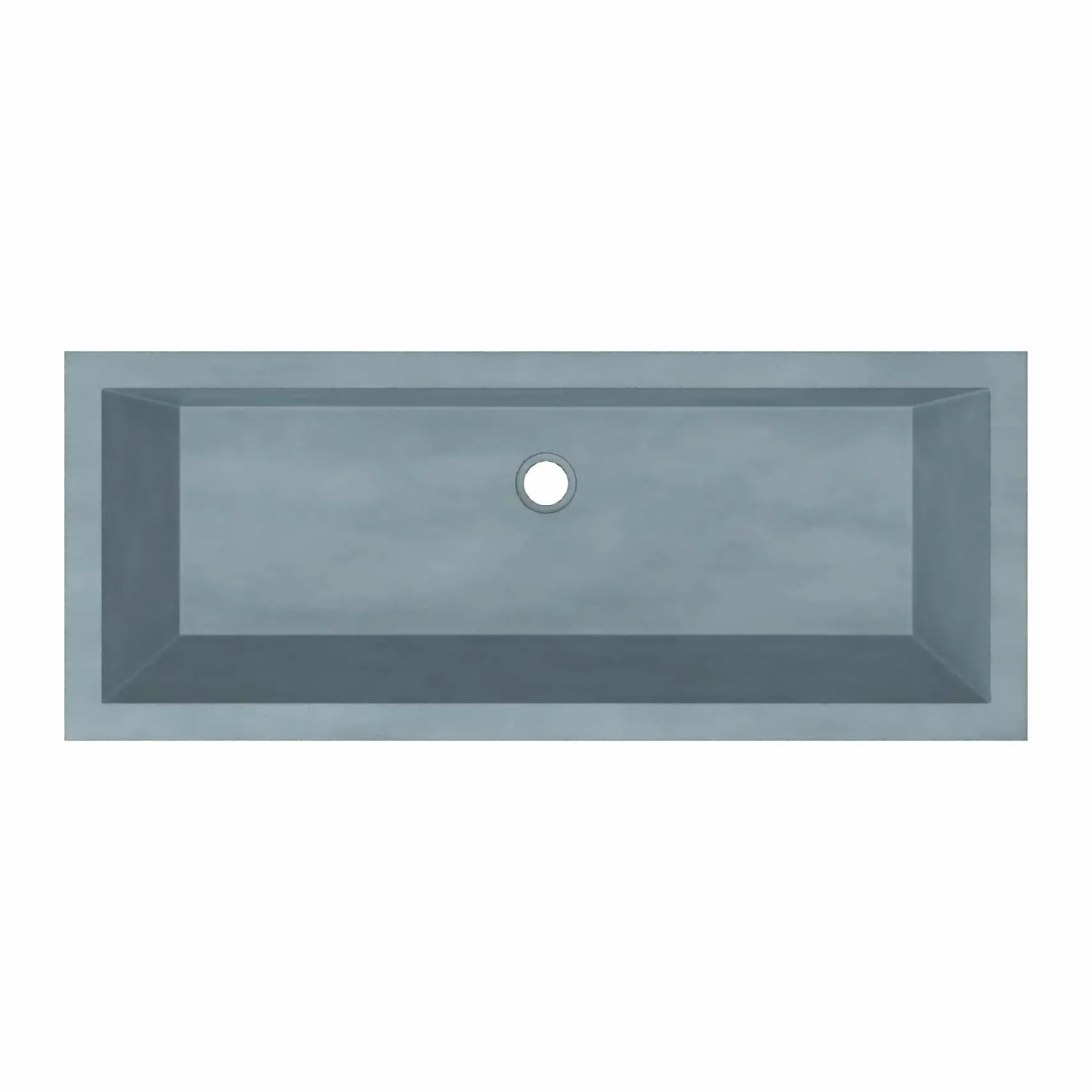 Native Trails Arcata 37" x 15" Rectangle Undermount NativeStone Concrete Bathroom Sink, Ocean, NSL3715-O
