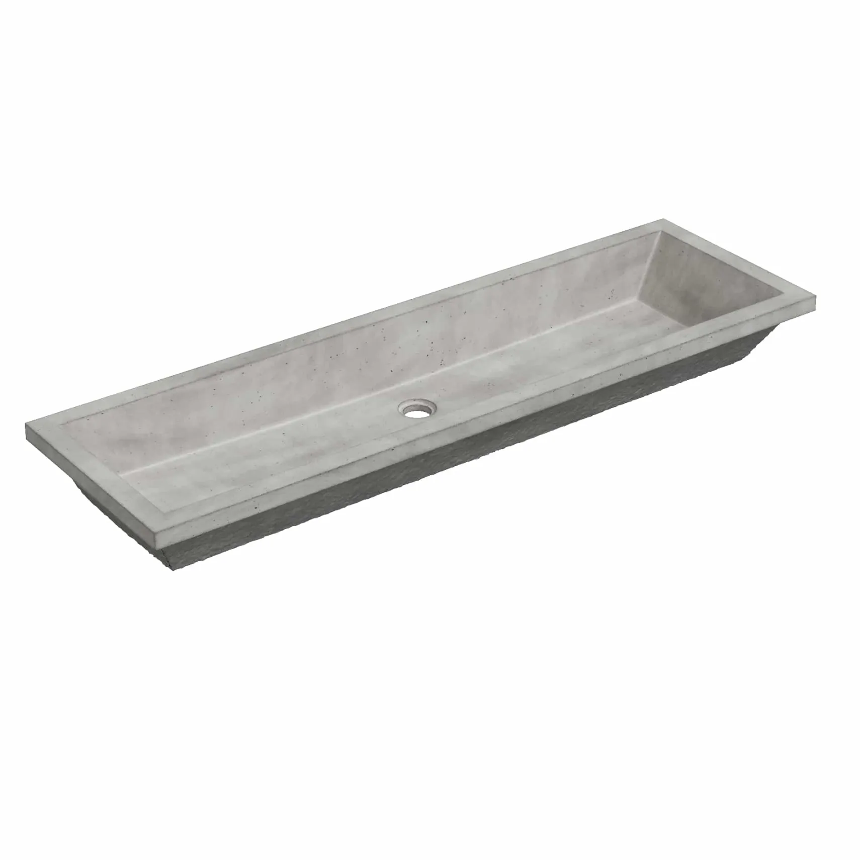 Native Trails Arcata 49" x 15" Rectangle Undermount NativeStone Concrete Bathroom Sink, Ash, NSL4915-A