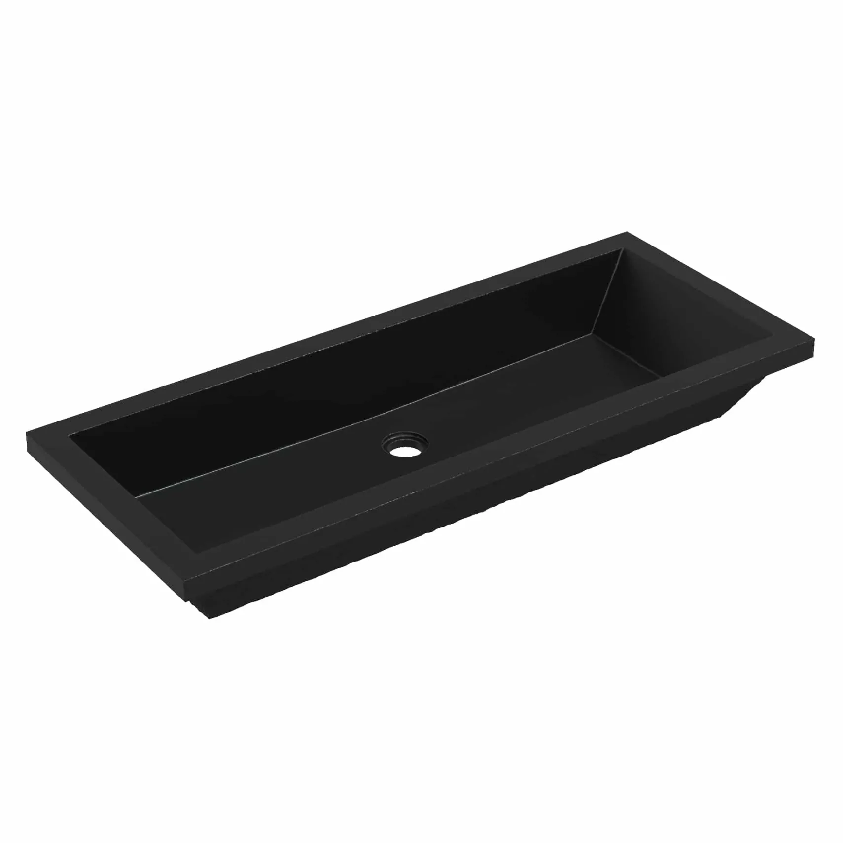 Native Trails Arcata 37" x 15" Rectangle Undermount NativeStone Concrete Bathroom Sink, Charcoal, NSL3715-C