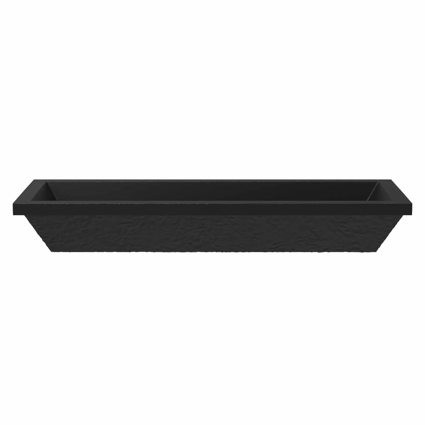 Native Trails Arcata 37" x 15" Rectangle Undermount NativeStone Concrete Bathroom Sink, Charcoal, NSL3715-C