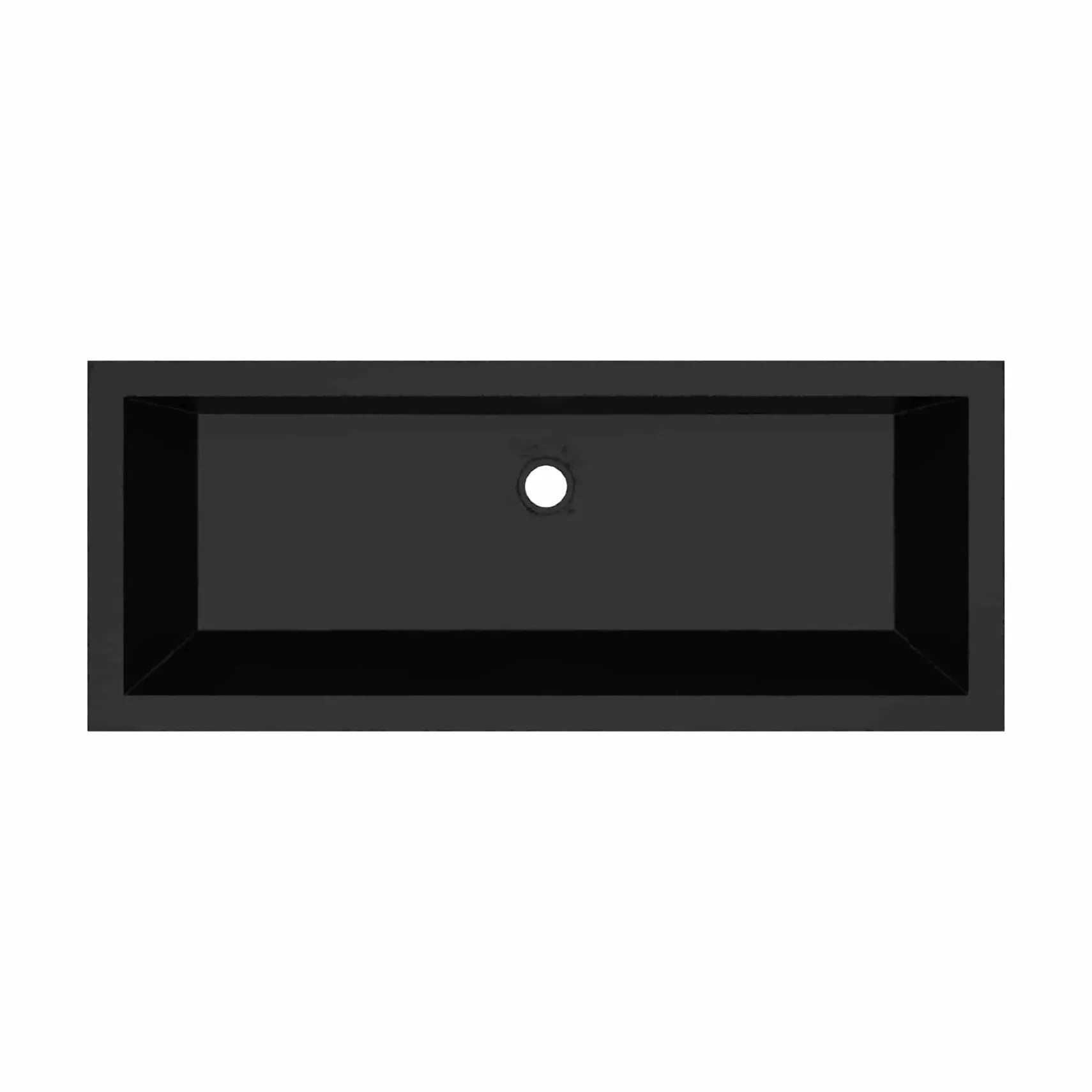 Native Trails Arcata 37" x 15" Rectangle Undermount NativeStone Concrete Bathroom Sink, Charcoal, NSL3715-C