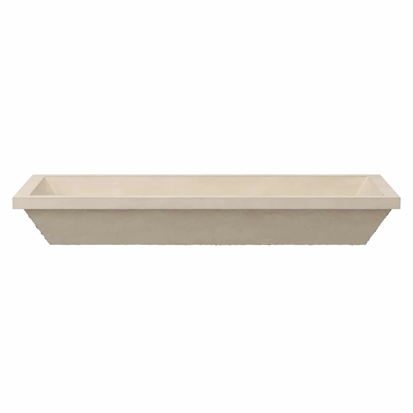 Native Trails Arcata 37" x 15" Rectangle Undermount NativeStone Concrete Bathroom Sink, Sand, NSL3715-D