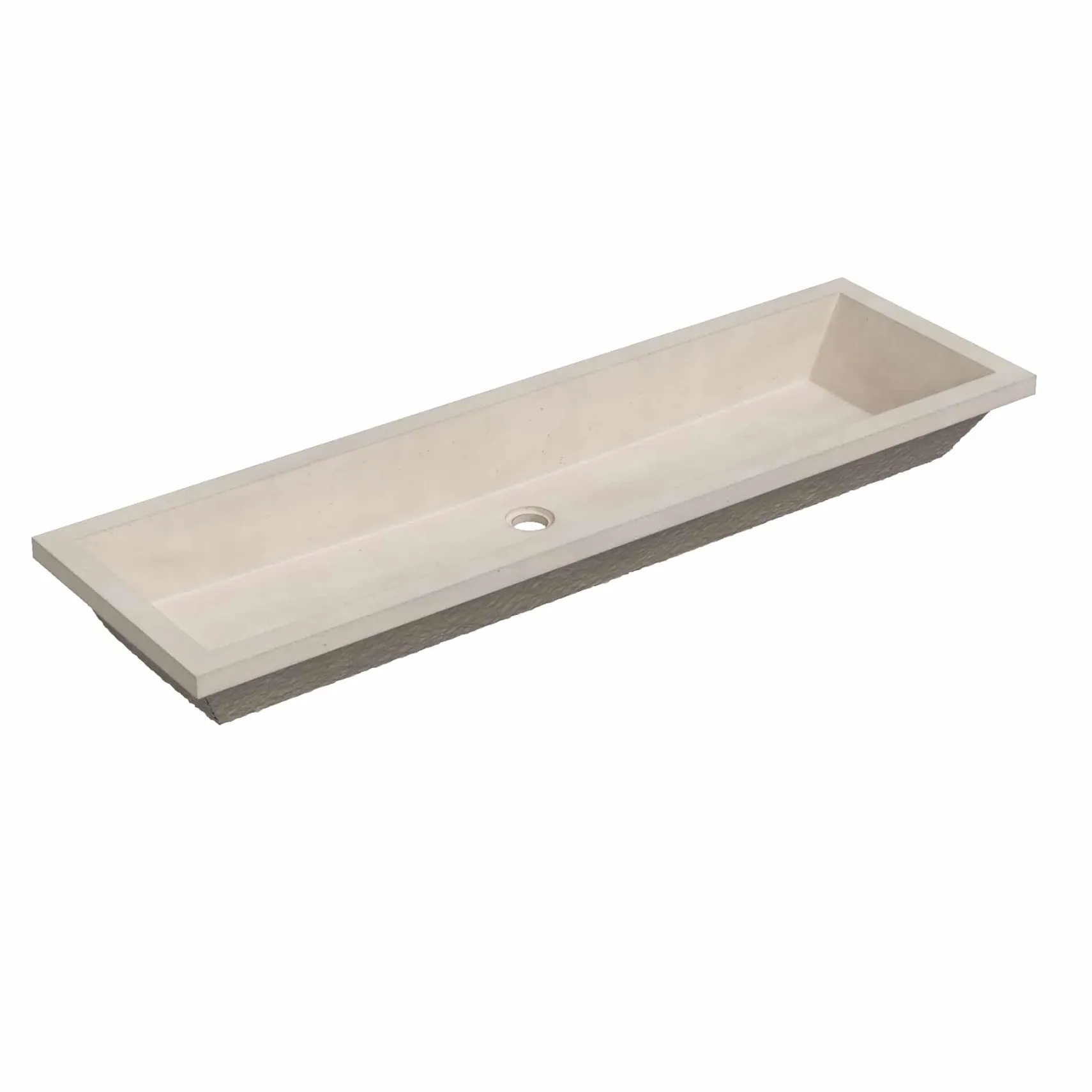 Native Trails Arcata 49" x 15" Rectangle Undermount NativeStone Concrete Bathroom Sink, Sand, NSL4915-D