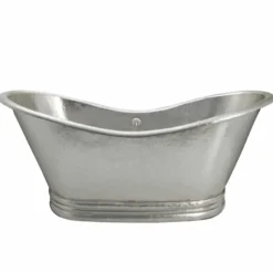 Native Trails Aurora 72" Freestanding Copper Bathtub in Brushed Nickel, CPS905
