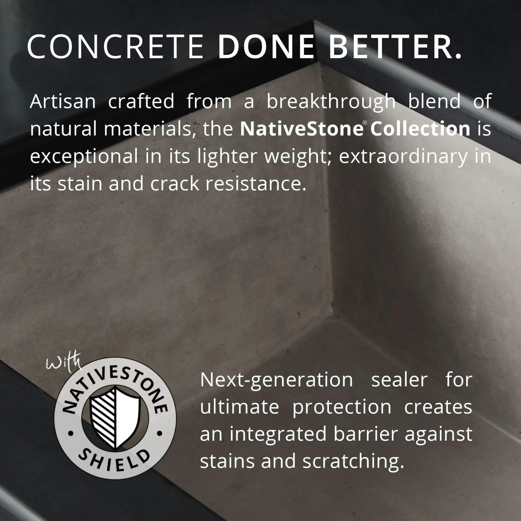 Native Trails Avalon 62" Freestanding NativeStone Concrete Bathtub in Slate, NST6236-S