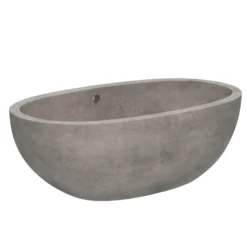 Native Trails Avalon 62" Freestanding NativeStone Concrete Bathtub in Ash, NST6236-A