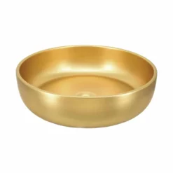 Native Trails Bliss 16" x 16" Round Vessel Fireclay Bathroom Sink, Matte Gold, PML1616-G
