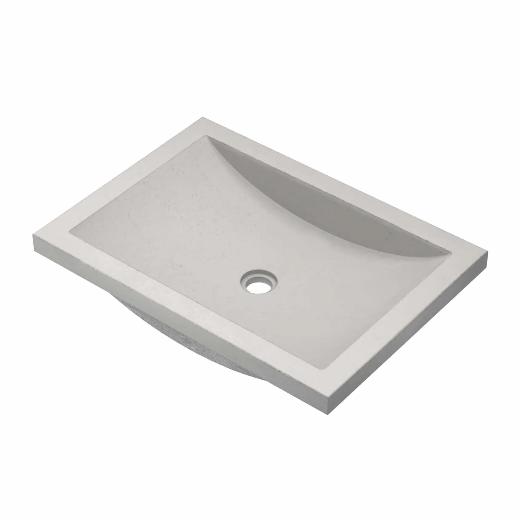 Native Trails Cabrillo 21" Rectangle NativeStone Concrete Bathroom Sink, Ash, NSL2014-A