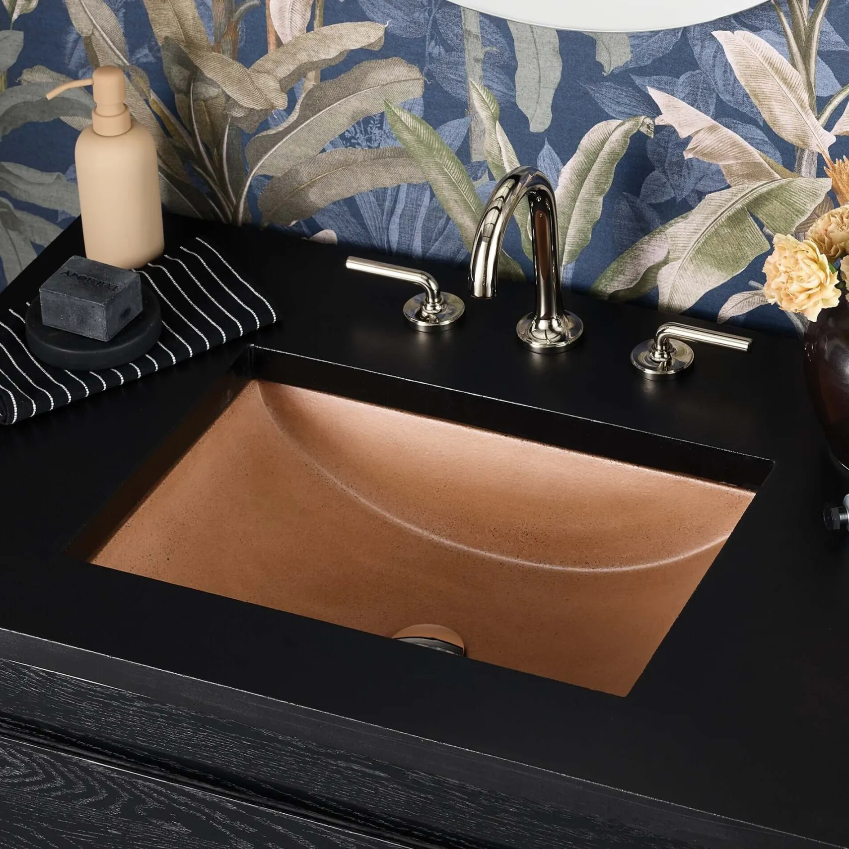Native Trails Cabrillo 20.75" x 14.75" Rectangle Undermount NativeStone Concrete ADA Bathroom Sink, Terracotta, NSL2014-T