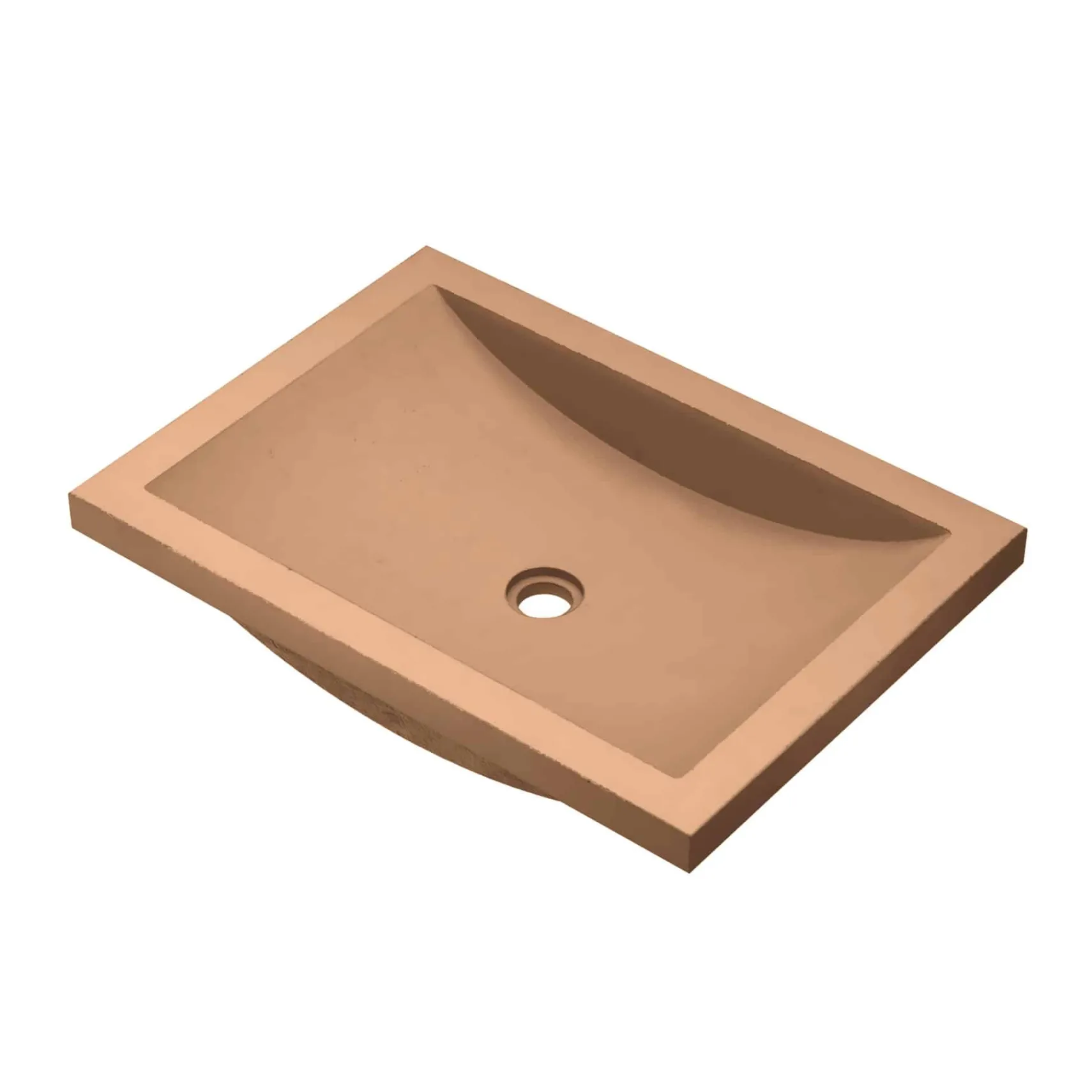 Native Trails Cabrillo 20.75" x 14.75" Rectangle Undermount NativeStone Concrete ADA Bathroom Sink, Terracotta, NSL2014-T