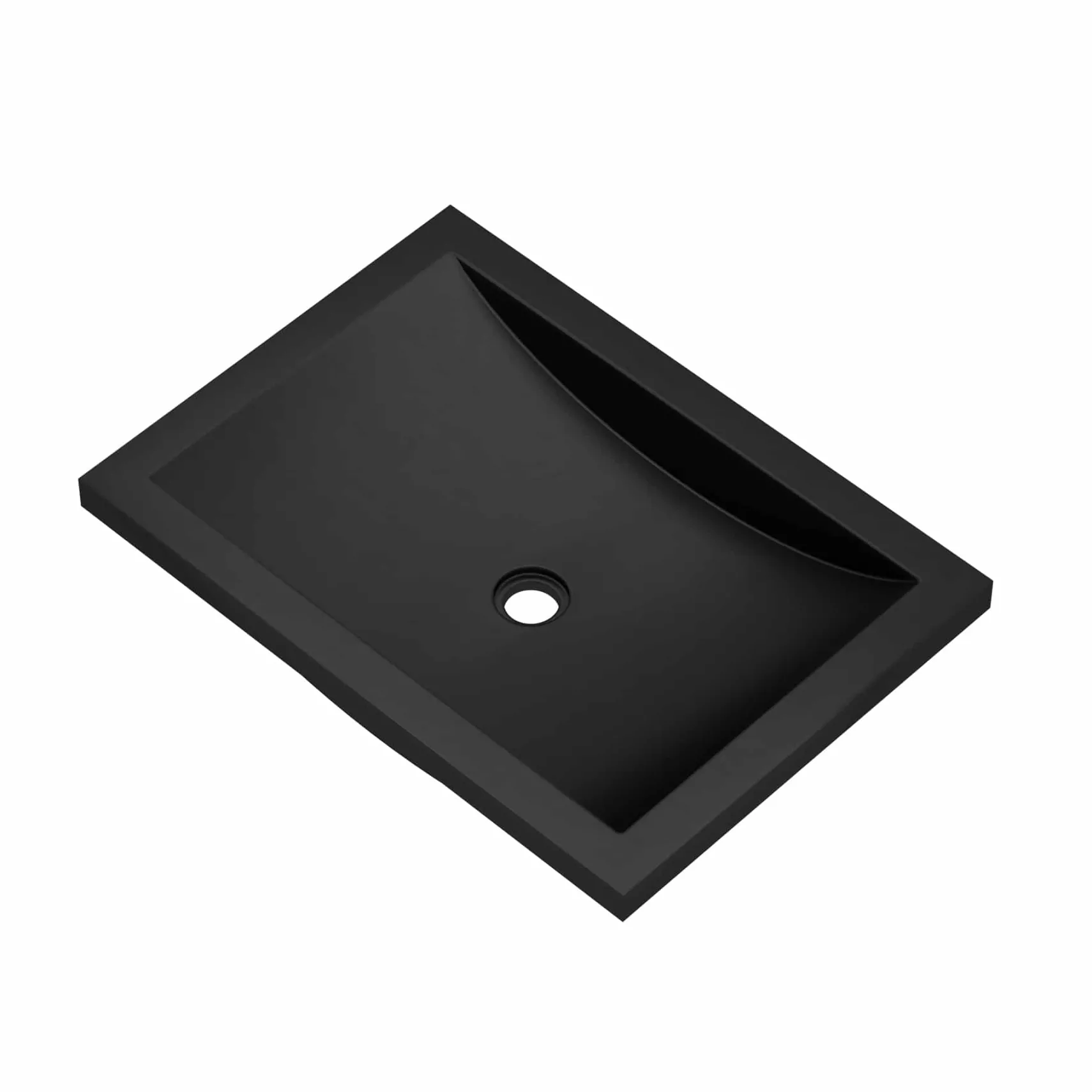 Native Trails Cabrillo 20.75" x 14.75" Rectangle Undermount NativeStone Concrete ADA Bathroom Sink, Charcoal, NSL2014-C