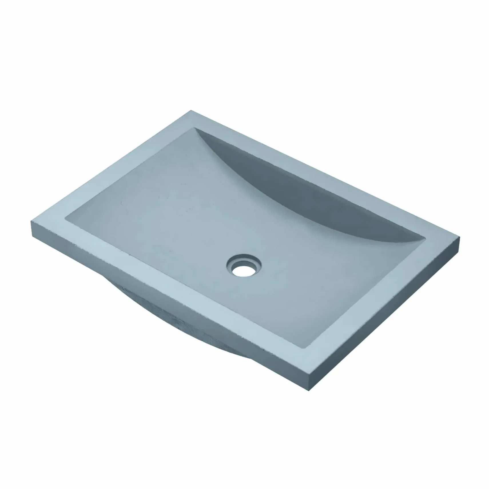 Native Trails Cabrillo 20.75" x 14.75" Rectangle Undermount NativeStone Concrete ADA Bathroom Sink, Ocean, NSL2014-O