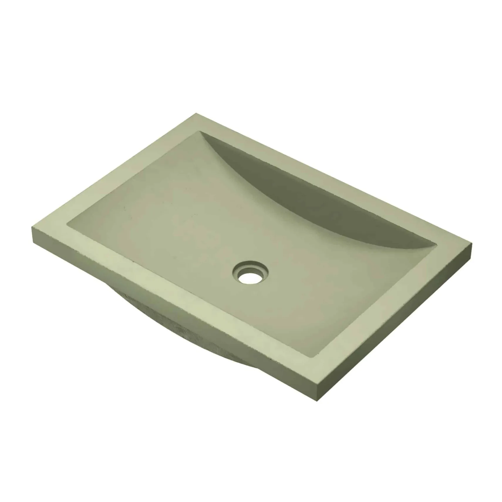 Native Trails Cabrillo 20.75" x 14.75" Rectangle Undermount NativeStone Concrete ADA Bathroom Sink, Sage, NSL2014-G