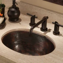 Native Trails Cameo 17" Oval Copper Bathroom Sink, Antique Copper, CPS248