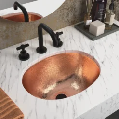 Native Trails Cameo 17" x 13.25" Oval Copper Bathroom Sink, Polished Copper, 16 Gauge, CPS448