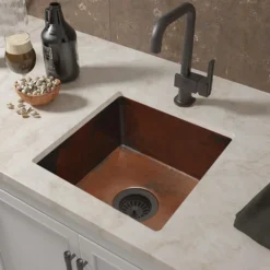 Native Trails Cantina 15" Square Copper Bar/Prep Sink, Antique Copper, CPS234-F