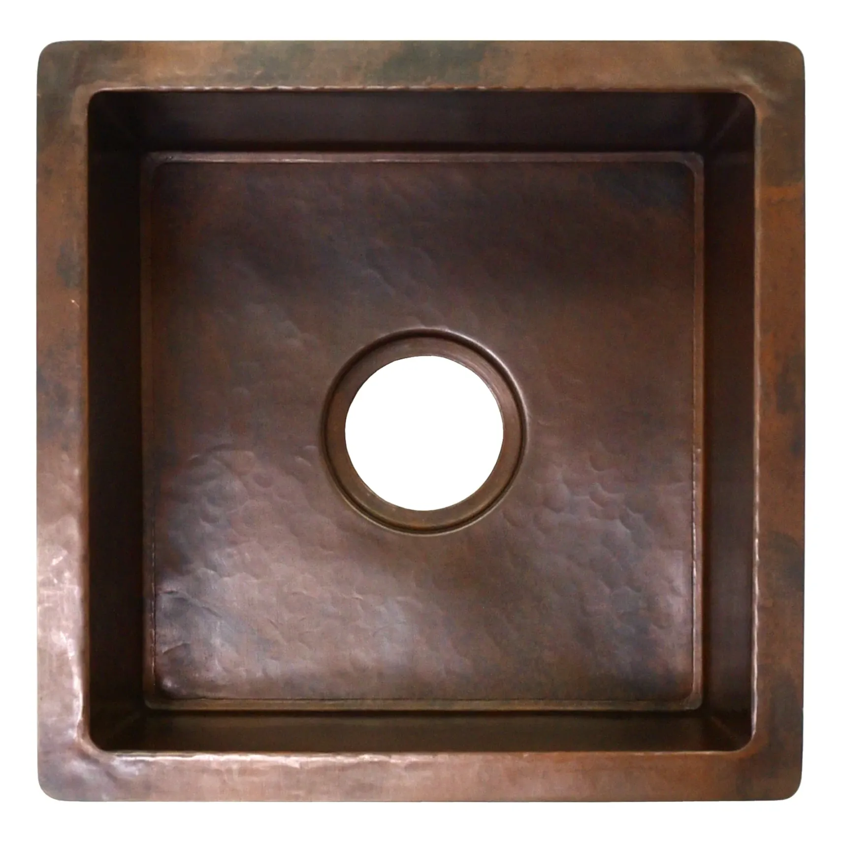 Native Trails Cantina 15" Square Copper Bar/Prep Sink, Antique Copper, CPS234-F
