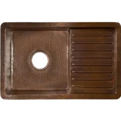 Native Trails Cantina Pro 24" Copper Bar/Prep Sink, Antique Copper, CPS233