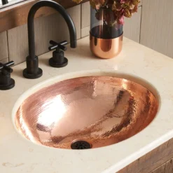 Native Trails Classic 19" Oval Copper Bathroom Sink, Polished Copper, CPS468