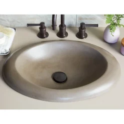 Native Trails Cuyama 21" Round NativeStone Concrete Bathroom Sink, Earth, NSL2115-E