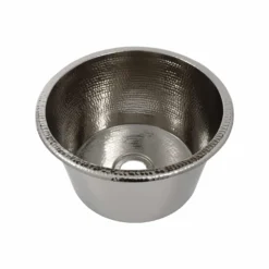 Native Trails Diego 13" Round Nickel Bar/Prep Sink, Polished Nickel, CPS835