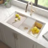 Native Trails Haven Concierge 34" Undermount Fireclay Workstation Kitchen Sink, White, FRKG3319-W