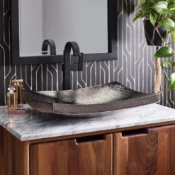 Native Trails Kohani 20" x 15" Rectangle Vessel Copper Bathroom Sink, Polished Nickel, CPS857