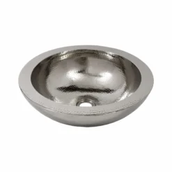 Native Trails Laguna 16" Round Vessel Nickel Bathroom Sink, Polished Nickel, CPS855