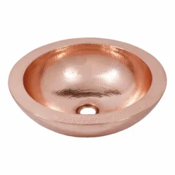 Native Trails Laguna 16" Round Vessel Copper Bathroom Sink, Polished Copper, 16 Gauge, CPS455
