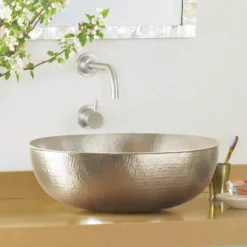 Native Trails Maestro 17" Oval Nickel Bathroom Sink, Brushed Nickel, CPS569