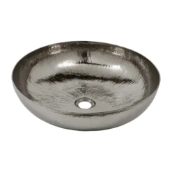 Native Trails Maestro 17" Round Vessel Nickel Bathroom Sink, Polished Nickel, CPS884