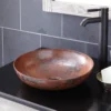 Native Trails Maestro 15" Round Copper Bathroom Sink, Tempered Copper, CPS383